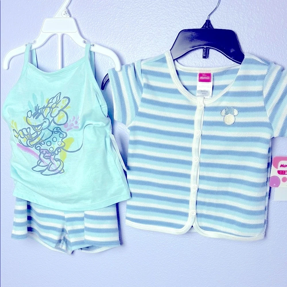 Disney Kids 3 Piece Set - Mint Green Aqua Blue and Cream